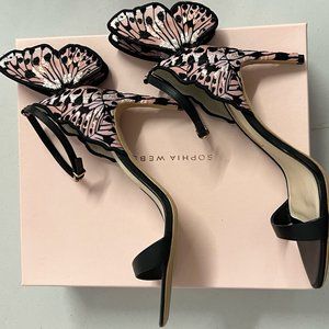Sophia Webster Pink/Black Butterfly Heels
